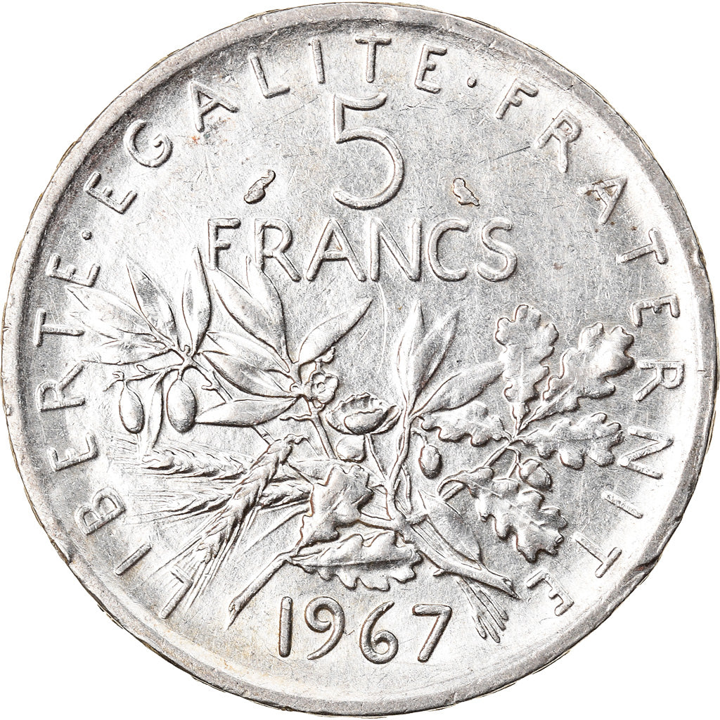 Moneta, Francia, Semeuse, 5 Francs, 1967, Paris, BB+, Argento, KM:926