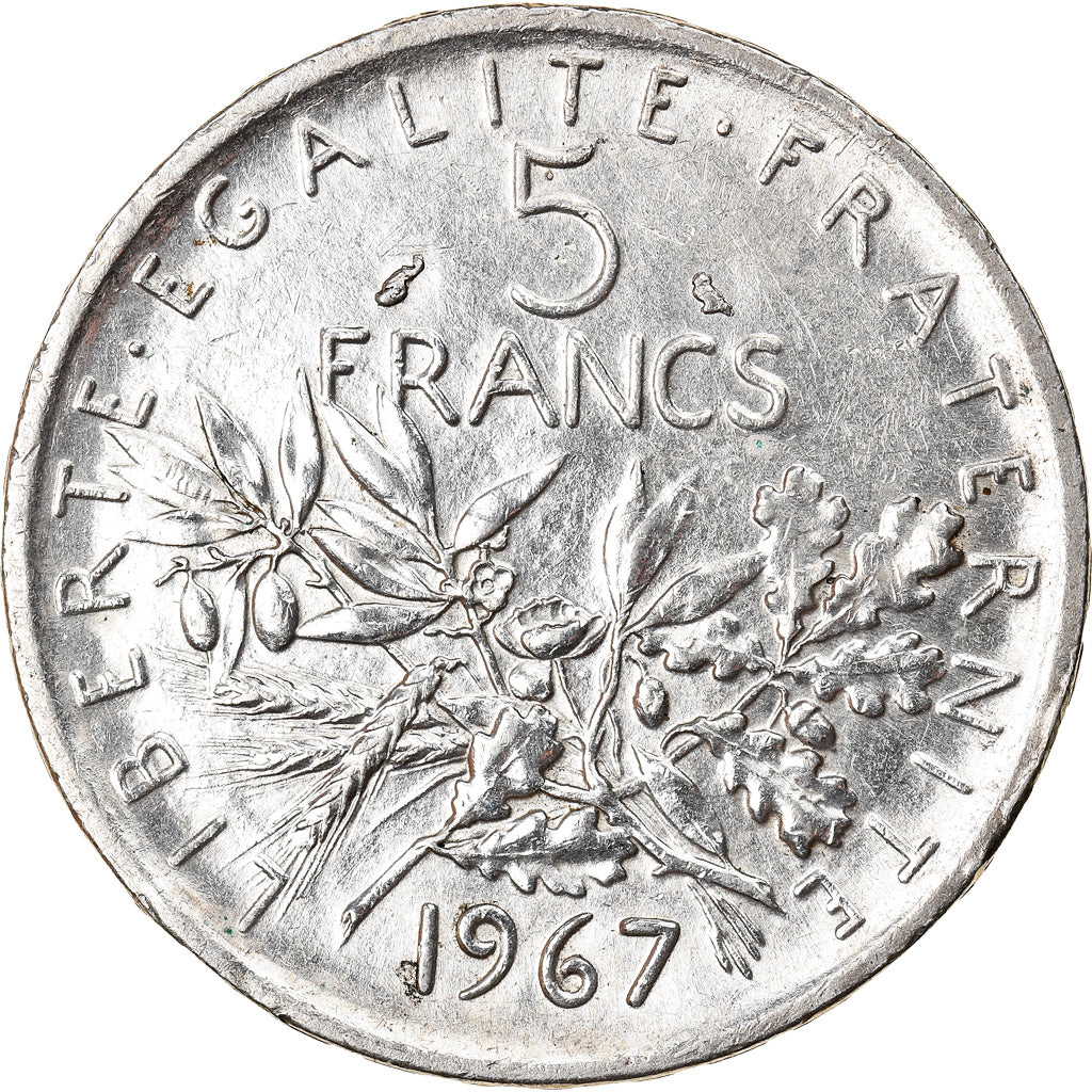 Coin, France, Semeuse, 5 Francs, 1967, Paris, AU(50-53), Silver, KM:926