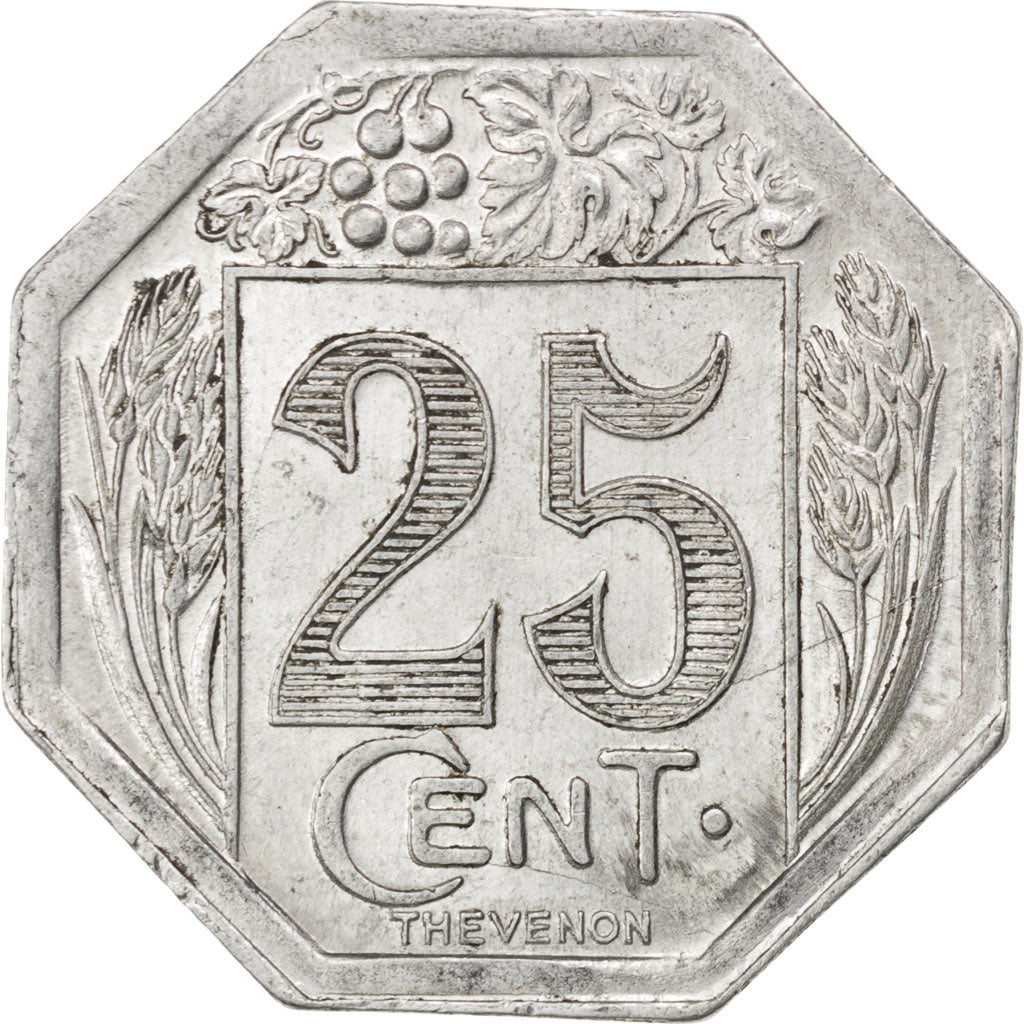 France, 25 Centimes, 1922, AU(50-53), Aluminium, Elie #10.3, 1.88