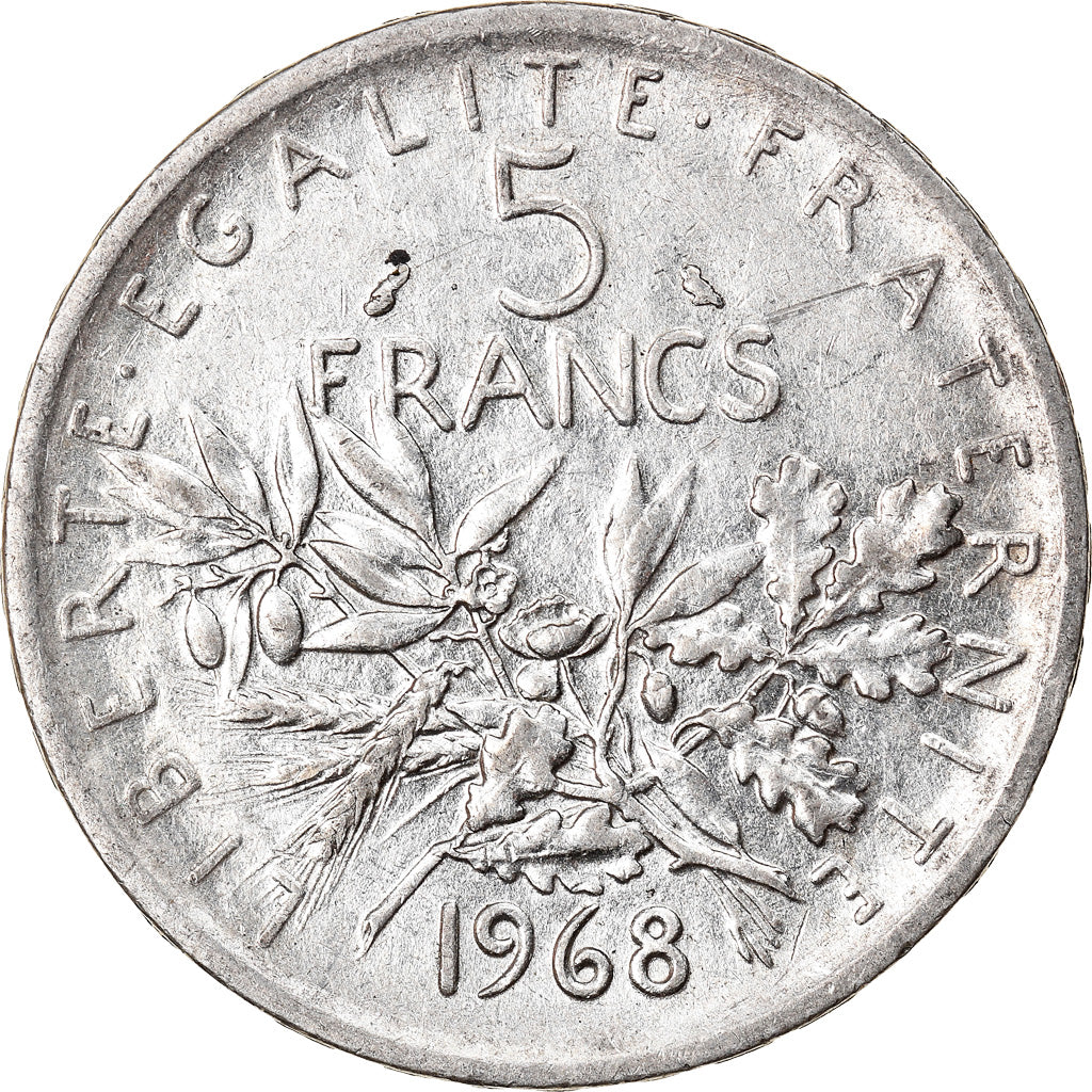 Coin, France, Semeuse, 5 Francs, 1968, EF(40-45), Silver, KM:926, Gadoury:770