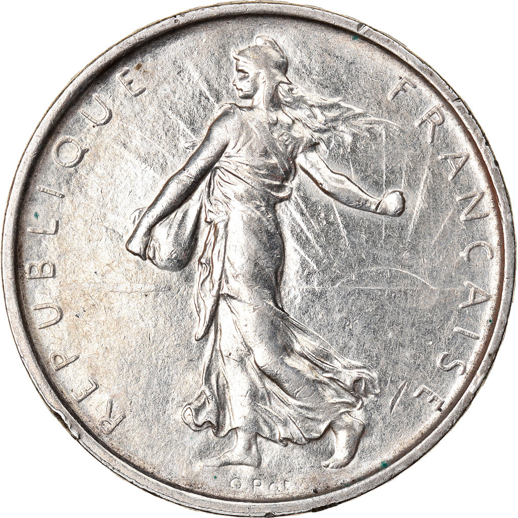 Munten, Frankrijk, Semeuse, 5 Francs, 1968, ZF+, Zilver, KM:926, Gadoury:770