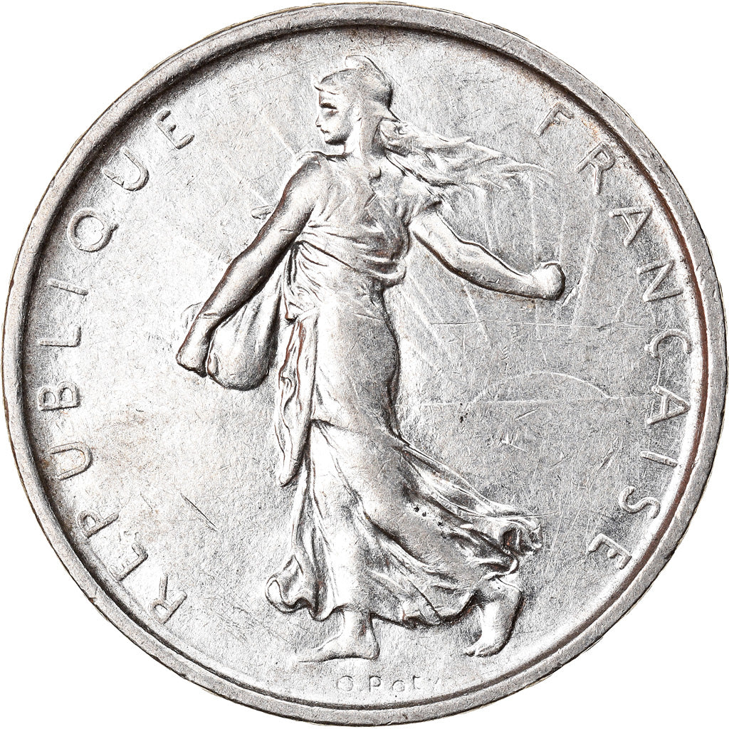 Moeda, França, Semeuse, 5 Francs, 1968, AU(50-53), Prata, KM:926, Gadoury:770