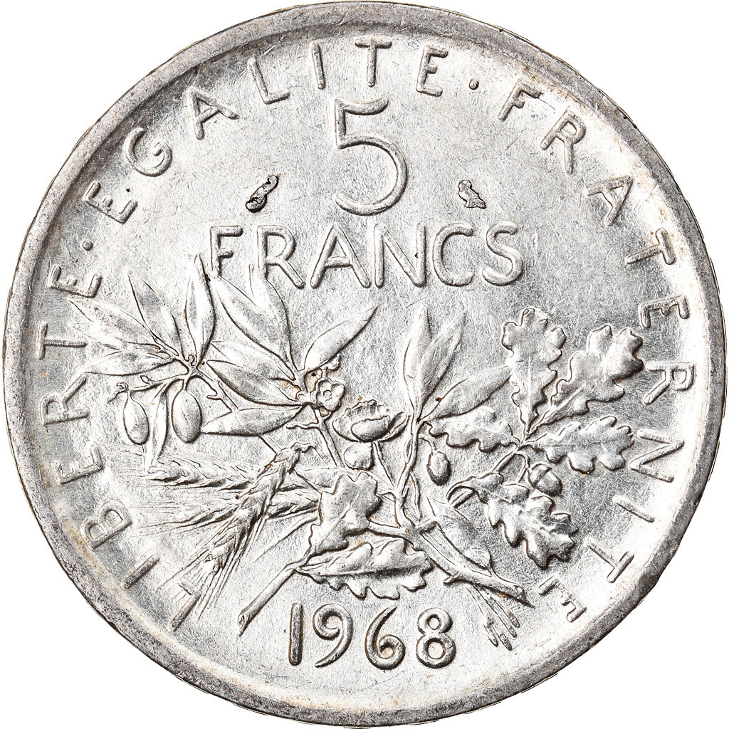 Moneda, Francia, Semeuse, 5 Francs, 1968, EBC, Plata, KM:926, Gadoury:770