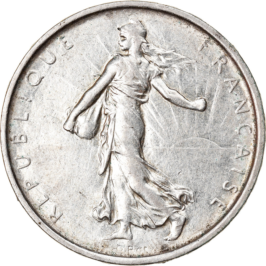 Munten, Frankrijk, Semeuse, 5 Francs, 1969, ZF+, Zilver, KM:926, Gadoury:770