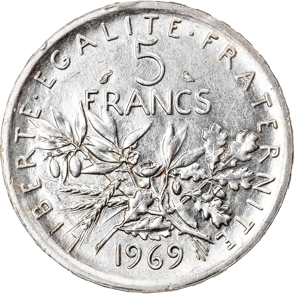 Moneta, Francia, Semeuse, 5 Francs, 1969, SPL-, Argento, KM:926, Gadoury:770