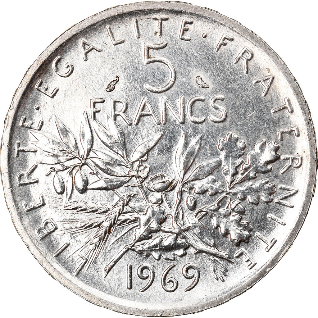 Monnaie, France, Semeuse, 5 Francs, 1969, SUP+, Argent, Gadoury:770, KM:926
