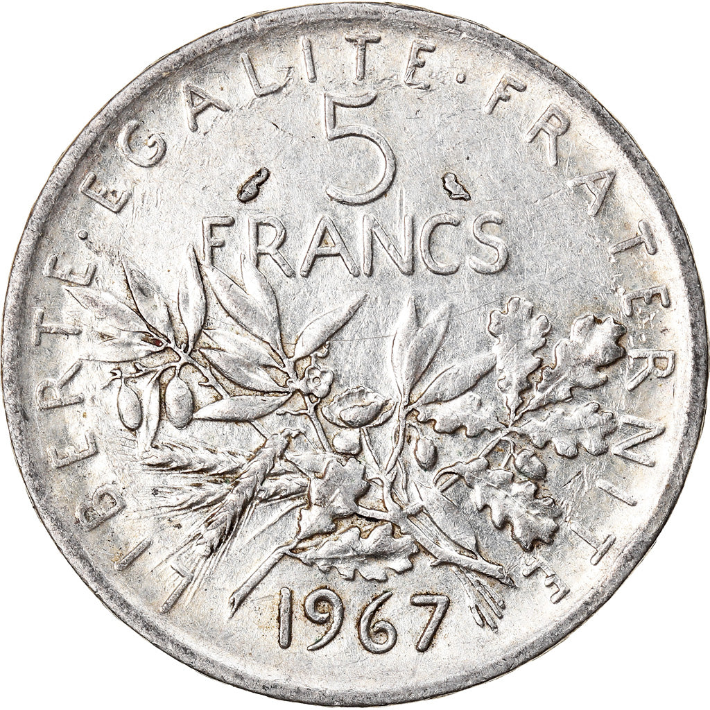 Moneta, Francia, Semeuse, 5 Francs, 1967, Paris, BB, Argento, KM:926