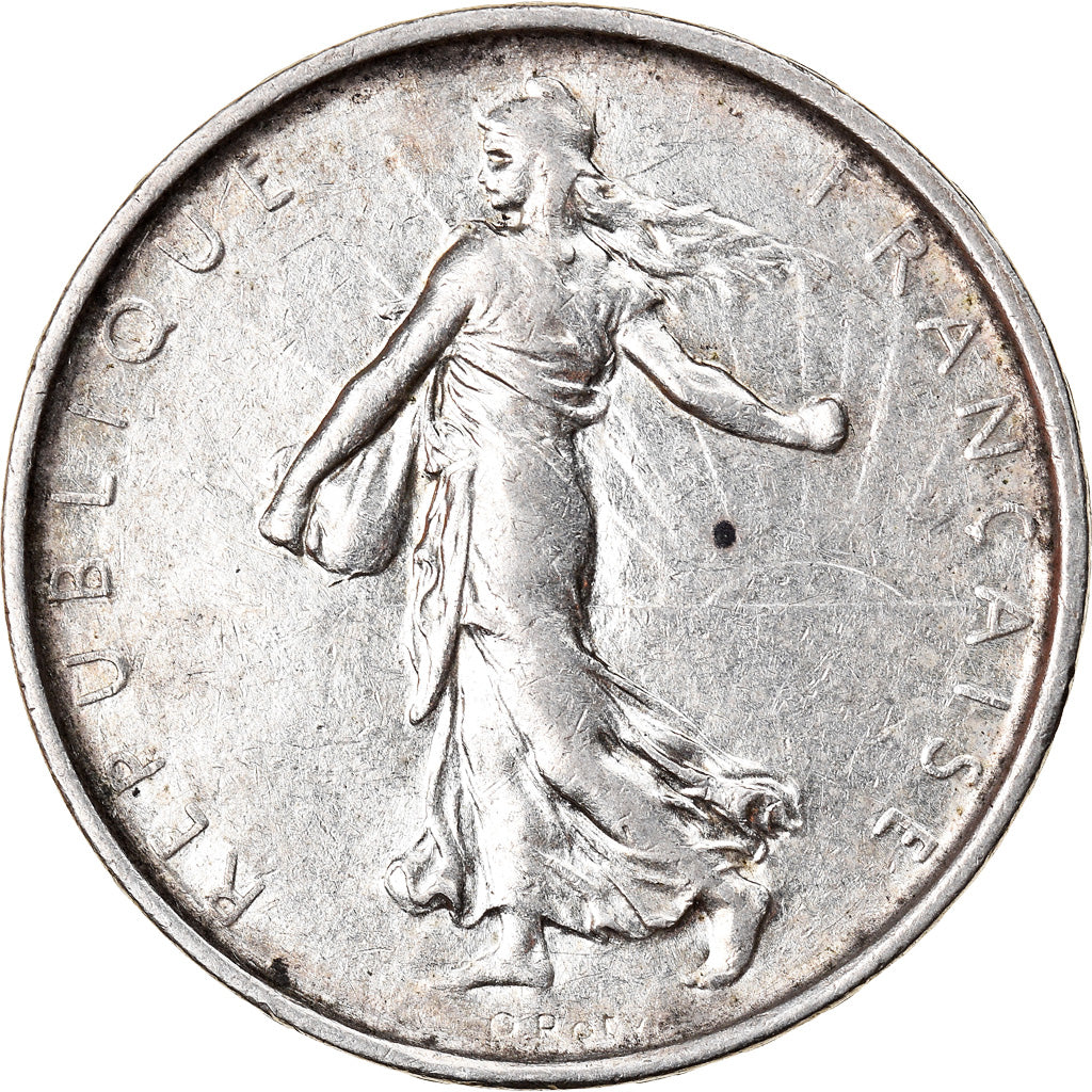 Munten, Frankrijk, Semeuse, 5 Francs, 1967, Paris, ZF, Zilver, KM:926