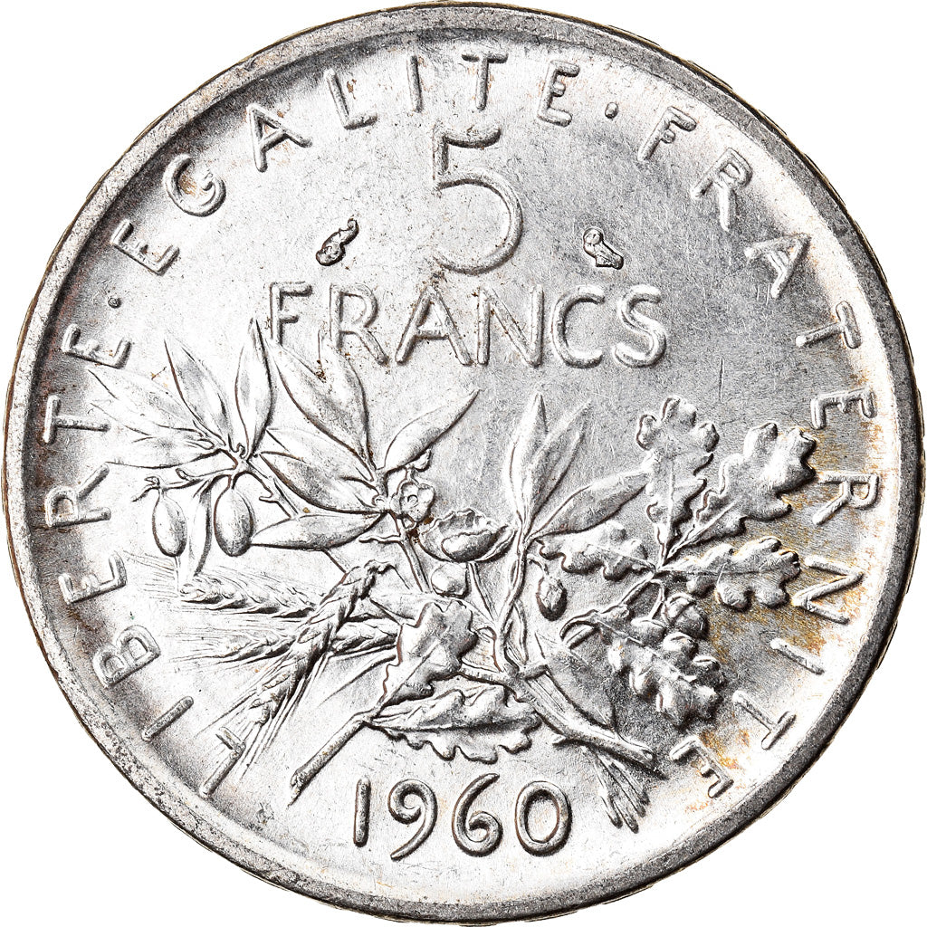 Monnaie, France, Semeuse, 5 Francs, 1960, SUP+, Argent, Gadoury:770, KM:926