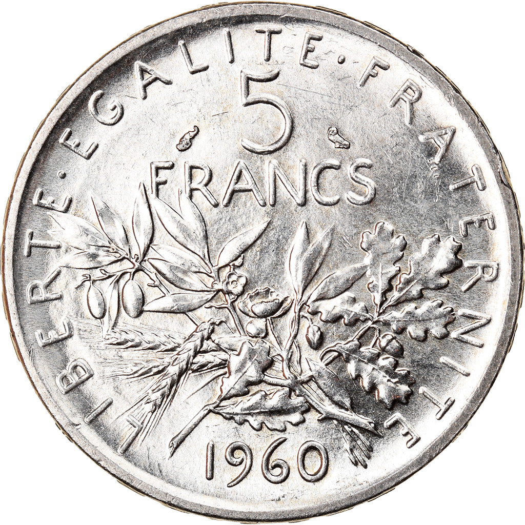 Coin, France, Semeuse, 5 Francs, 1960, MS(63), Silver, KM:926, Gadoury:770