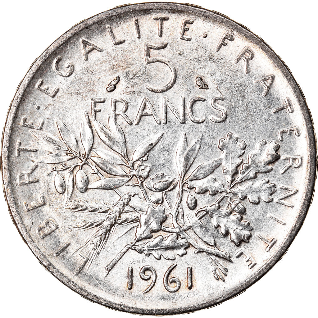 Moneta, Francia, Semeuse, 5 Francs, 1961, Paris, SPL-, Argento, KM:926