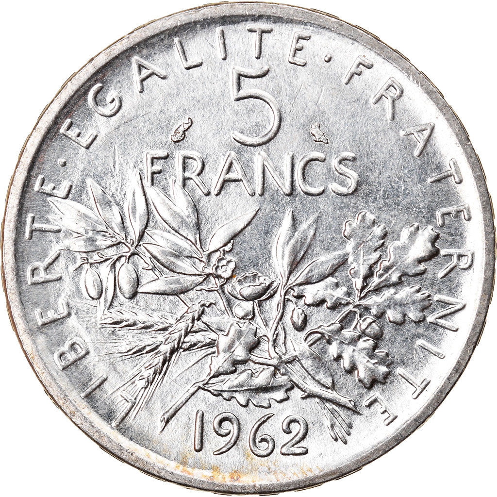 Moneta, Francia, Semeuse, 5 Francs, 1962, Paris, SPL, Argento, KM:926