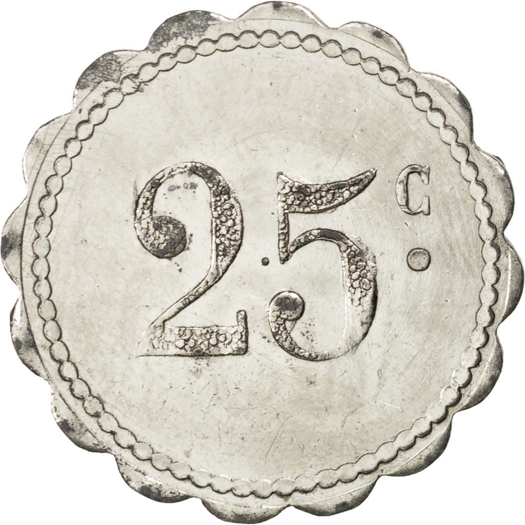 France, 25 Centimes, AU(55-58), Zinc, Elie #10.1, 2.20