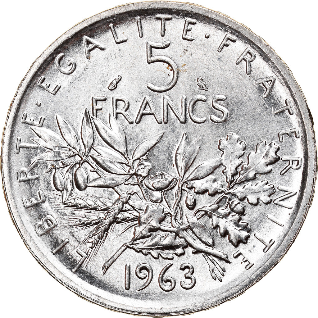 Moneta, Francia, Semeuse, 5 Francs, 1963, Paris, SPL, Argento, KM:926