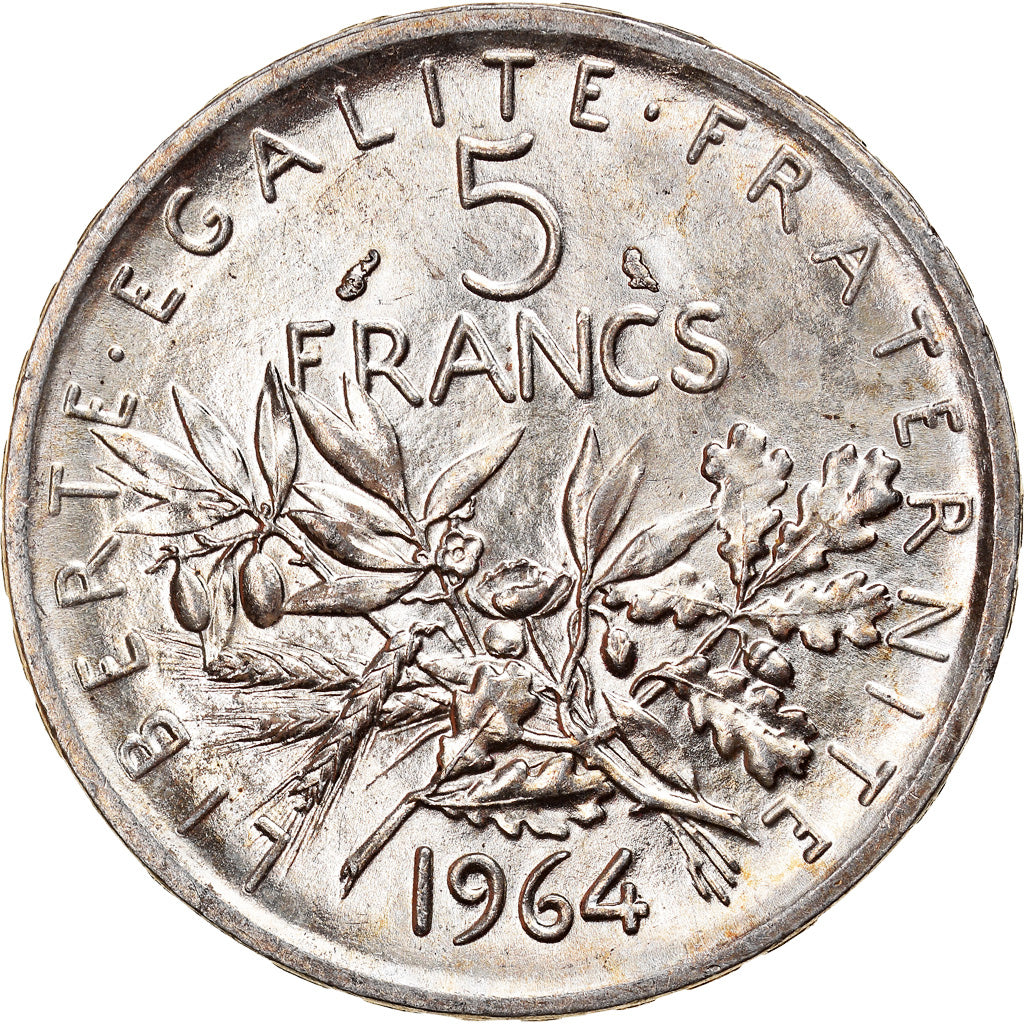Moneta, Francia, Semeuse, 5 Francs, 1964, Paris, SPL-, Argento, KM:926