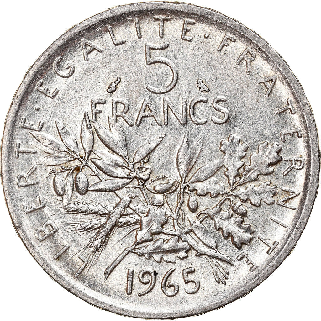 Moneta, Francia, Semeuse, 5 Francs, 1965, BB+, Argento, KM:926, Gadoury:770