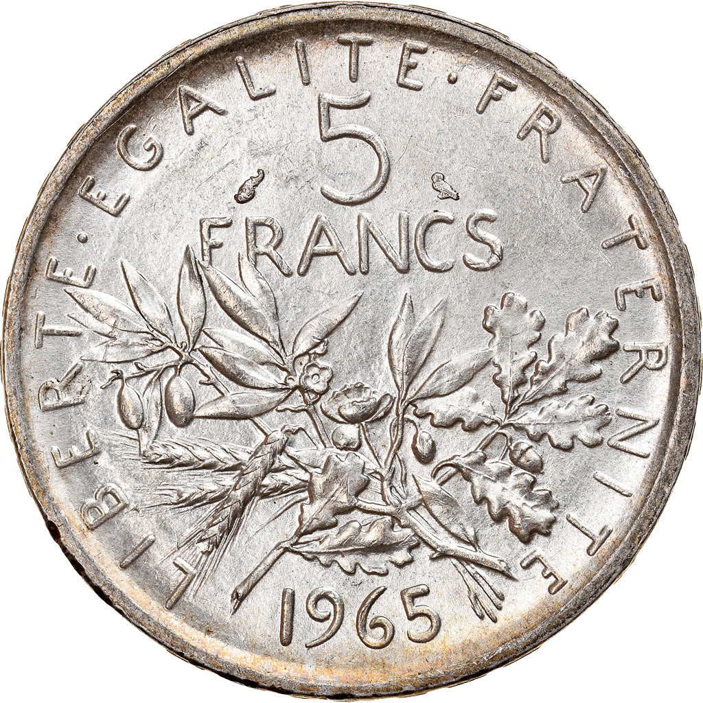 Moneta, Francia, Semeuse, 5 Francs, 1965, SPL-, Argento, KM:926, Gadoury:770