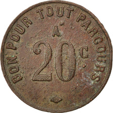 Coin, France, 20 Centimes, VF(20-25), Brass, Elie:C980.3a