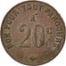 Coin, France, 20 Centimes, VF(20-25), Brass, Elie:C980.3a