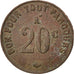 Monnaie, France, 20 Centimes, TB, Laiton, Elie:C980.3a