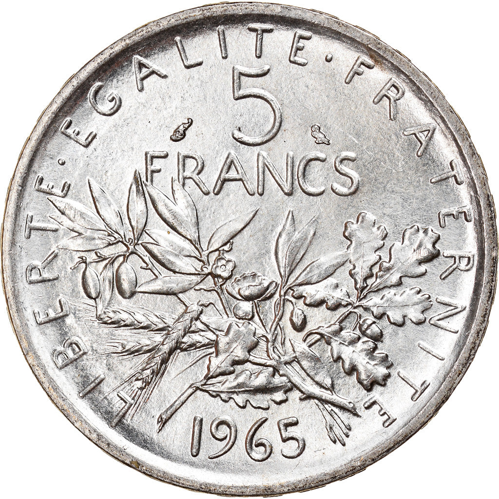 Moneta, Francia, Semeuse, 5 Francs, 1965, SPL, Argento, KM:926, Gadoury:770