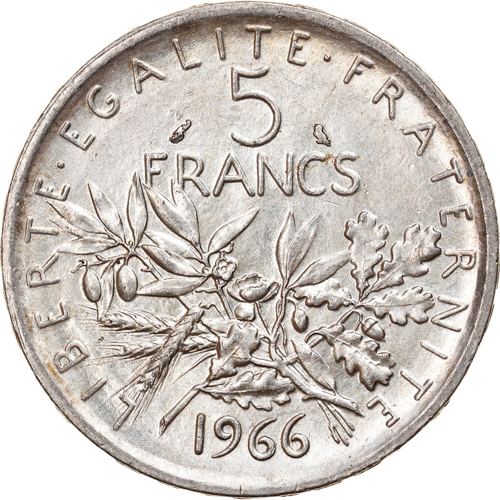 Moneta, Francia, Semeuse, 5 Francs, 1966, SPL-, Argento, KM:926, Gadoury:770