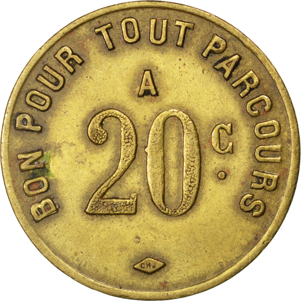 France, 20 Centimes, EF(40-45), Brass, Elie #C980.3b, 3.53