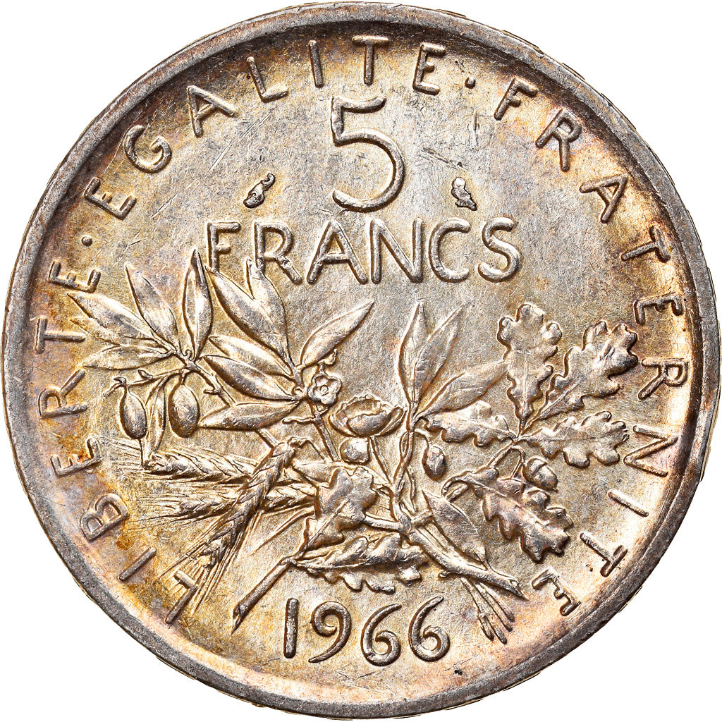 Moneta, Francia, Semeuse, 5 Francs, 1966, SPL, Argento, KM:926, Gadoury:770
