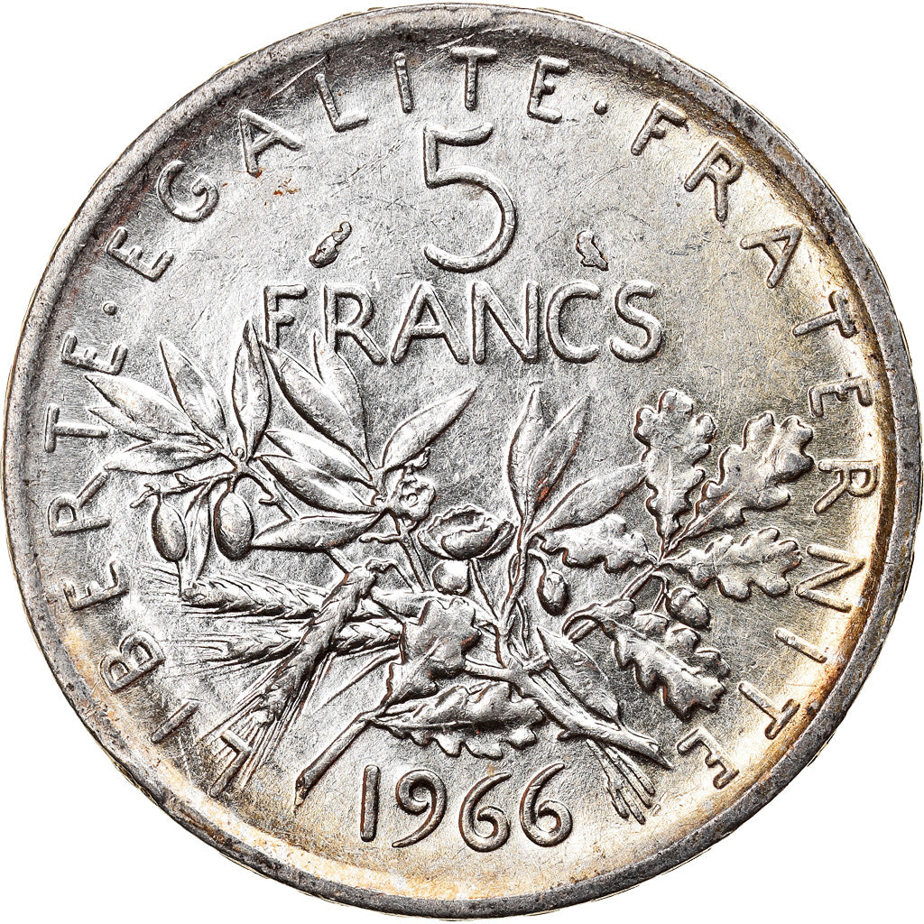 Moneta, Francia, Semeuse, 5 Francs, 1966, SPL, Argento, KM:926, Gadoury:770