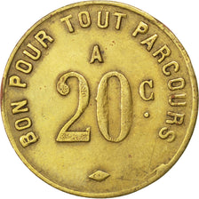 France, 20 Centimes, EF(40-45), Brass, Elie #C980.3c, 3.56