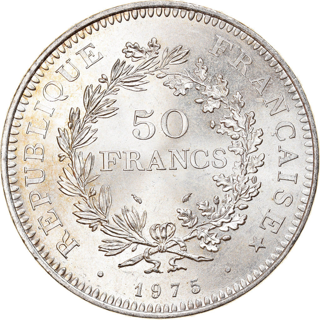 Münze, Frankreich, Hercule, 50 Francs, 1975, Paris, UNZ, Silber, KM:941.1
