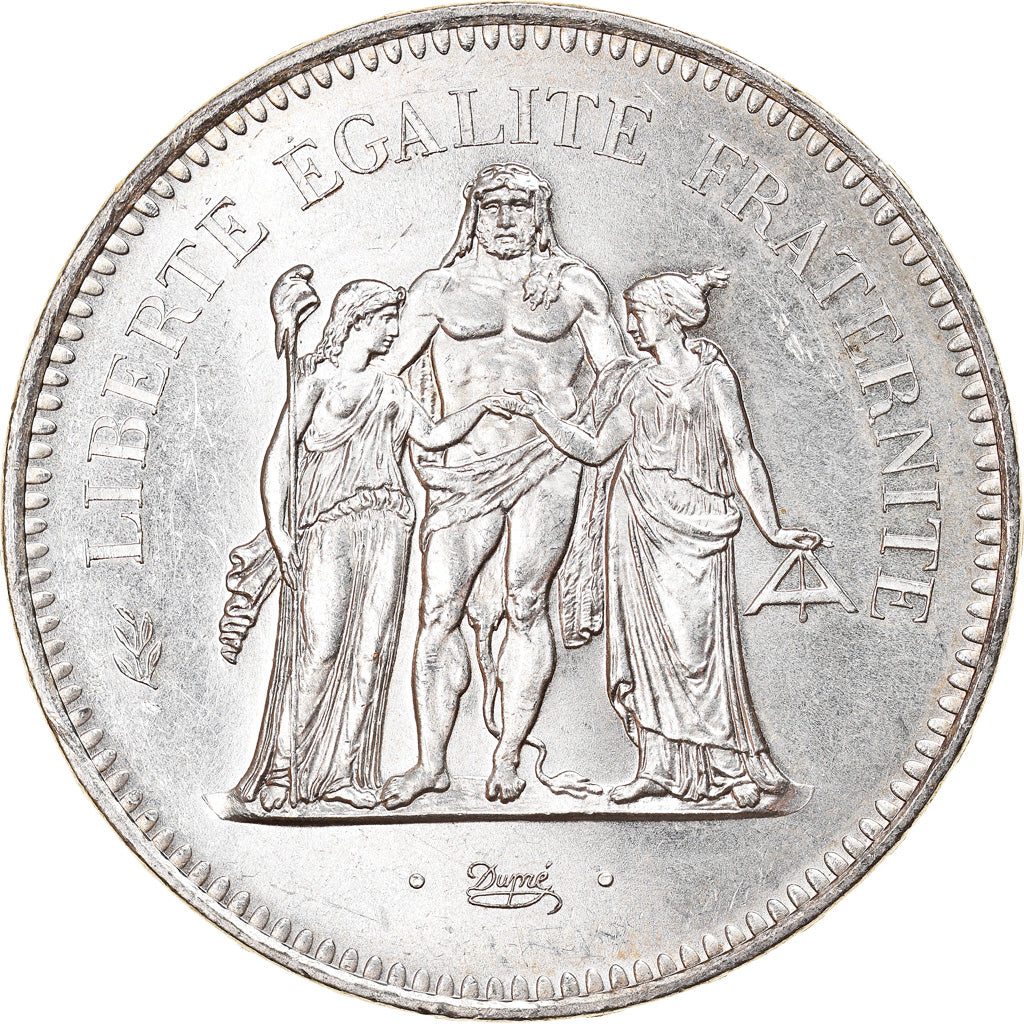 Münze, Frankreich, Hercule, 50 Francs, 1976, Paris, VZ+, Silber, KM:941.1