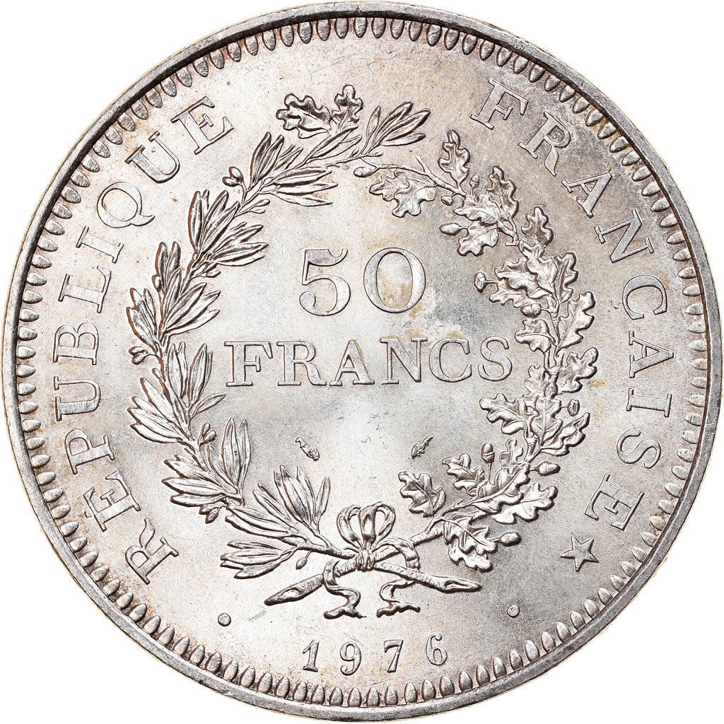 Moneta, Francia, Hercule, 50 Francs, 1976, Paris, SPL, Argento, KM:941.1