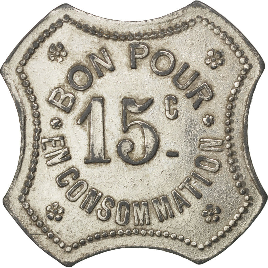 France, 15 Centimes, EF(40-45), Zinc, Elie #C465.1b, 2.52