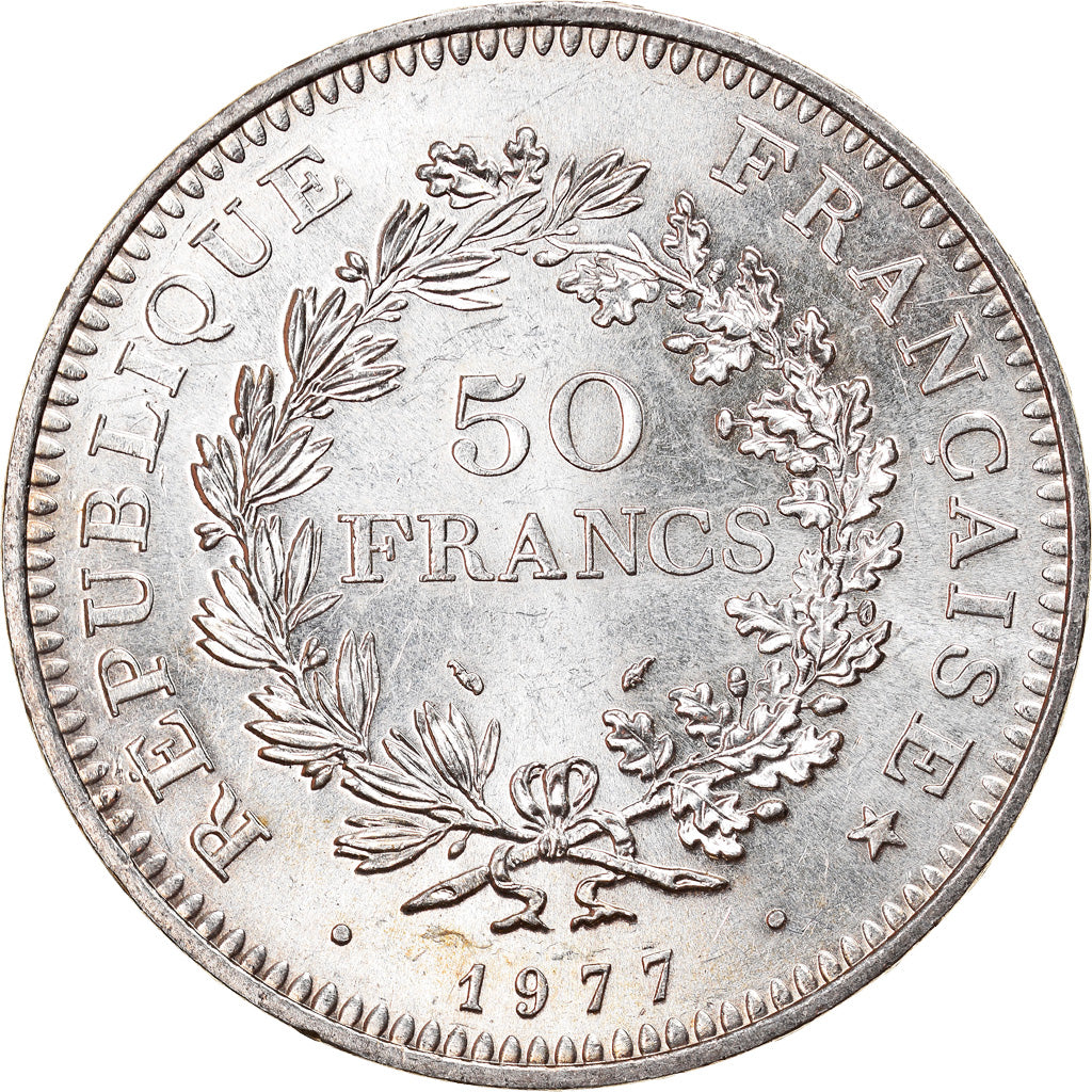 Moneta, Francia, Hercule, 50 Francs, 1977, Paris, SPL, Argento, KM:941.1