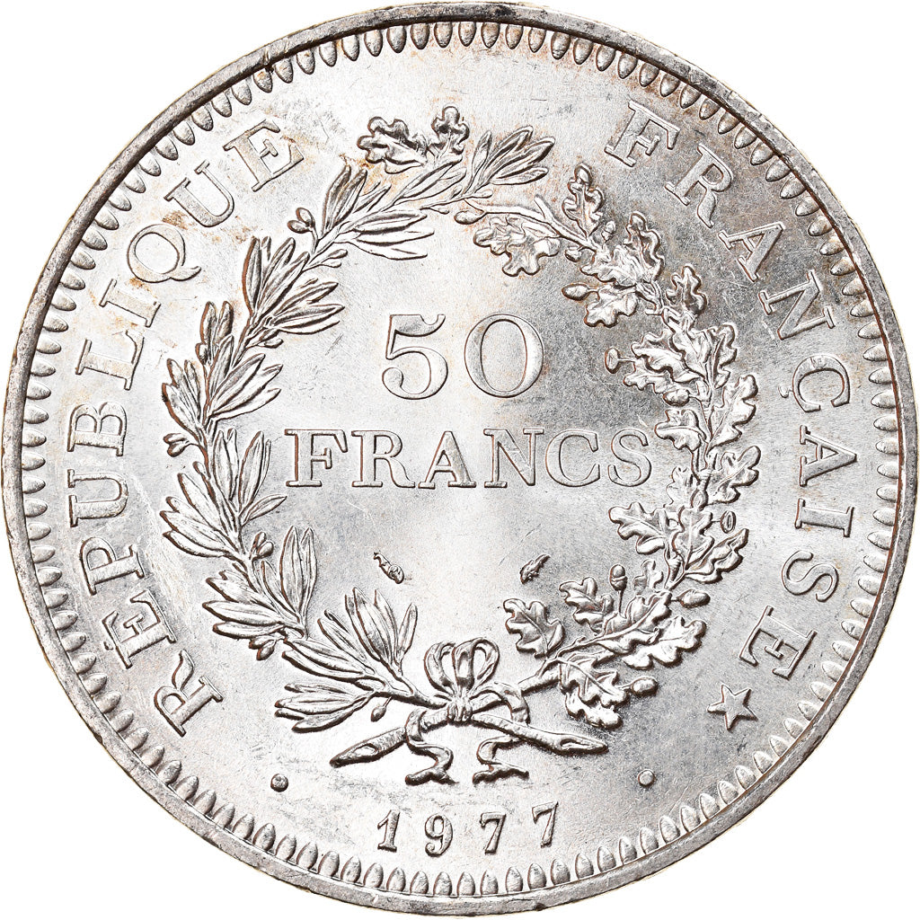 Moneta, Francia, Hercule, 50 Francs, 1977, Paris, SPL, Argento, KM:941.1