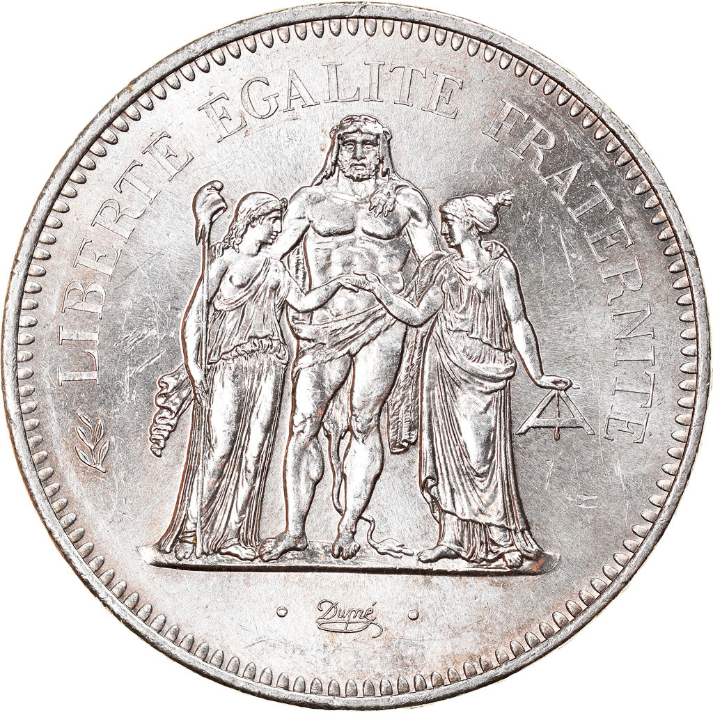 Coin, France, Hercule, 50 Francs, 1977, Paris, MS(63), Silver, KM:941.1