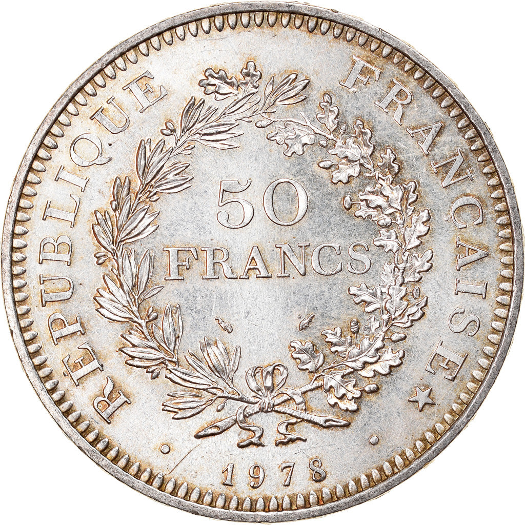 Moneta, Francia, Hercule, 50 Francs, 1978, Paris, SPL, Argento, KM:941.1