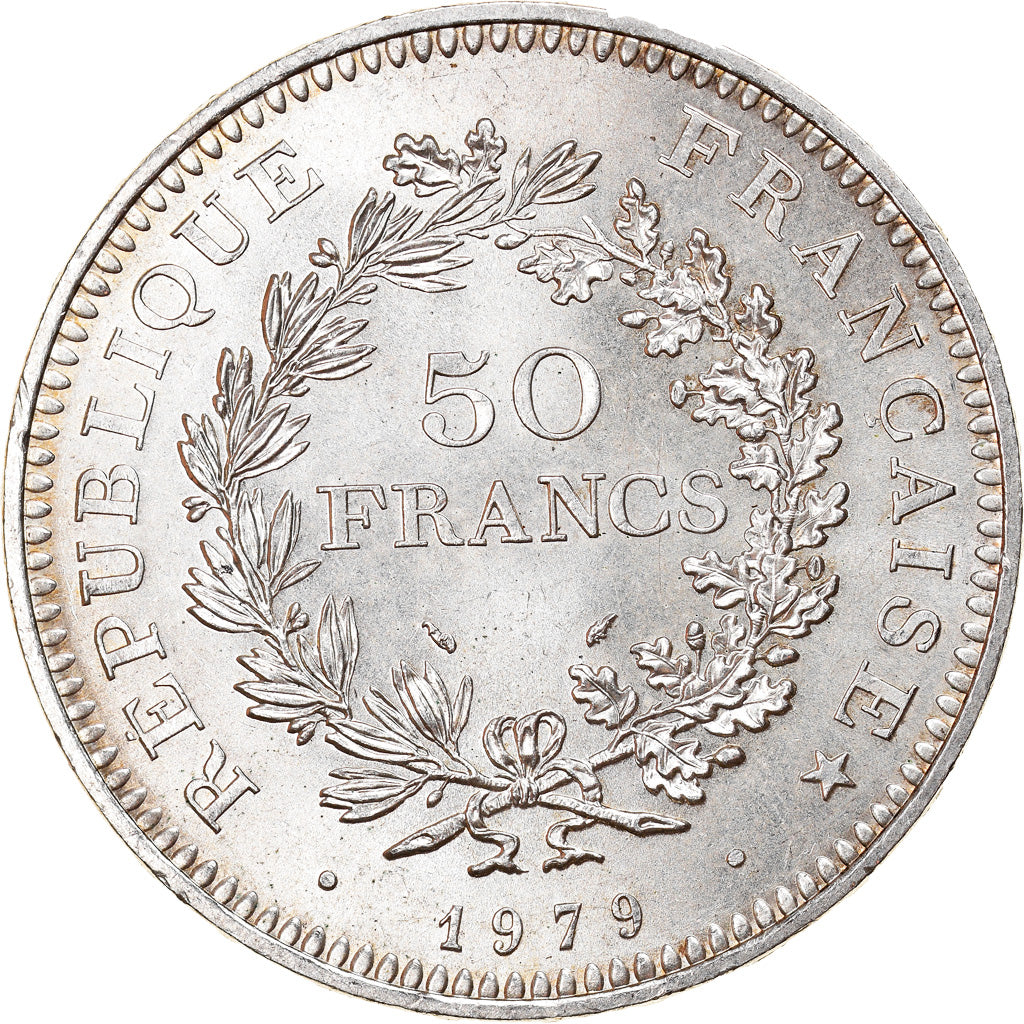 Moneta, Francja, Hercule, 50 Francs, 1979, Paris, MS(63), Srebro, KM:941.1