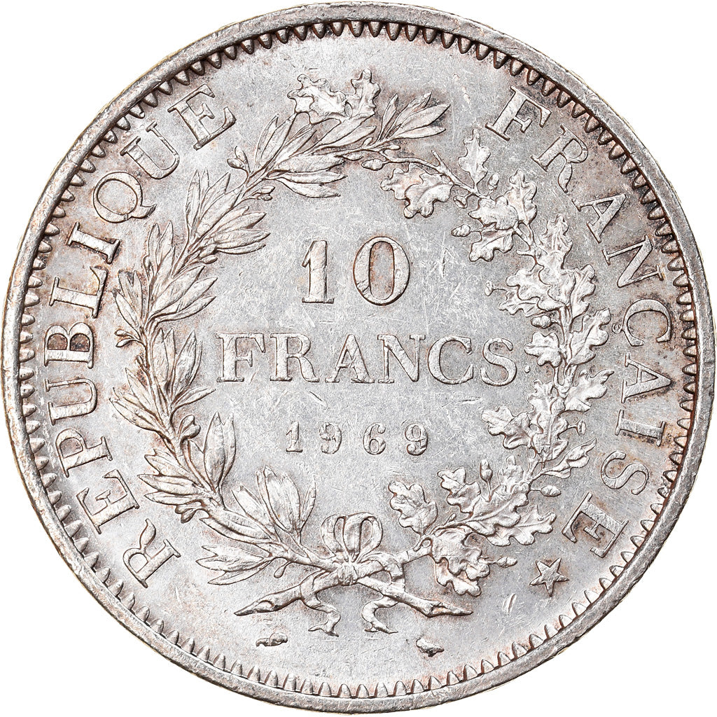 Münze, Frankreich, Hercule, 10 Francs, 1969, Paris, VZ, Silber, KM:932