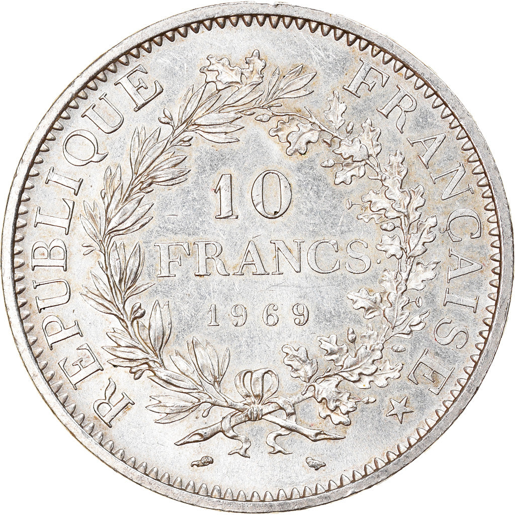 Moneta, Francja, Hercule, 10 Francs, 1969, Paris, MS(60-62), Srebro, KM:932
