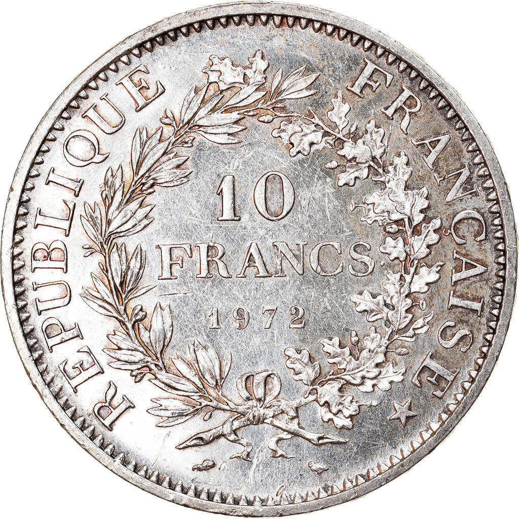 Moeda, França, Hercule, 10 Francs, 1972, Paris, AU(55-58), Prata, KM:932