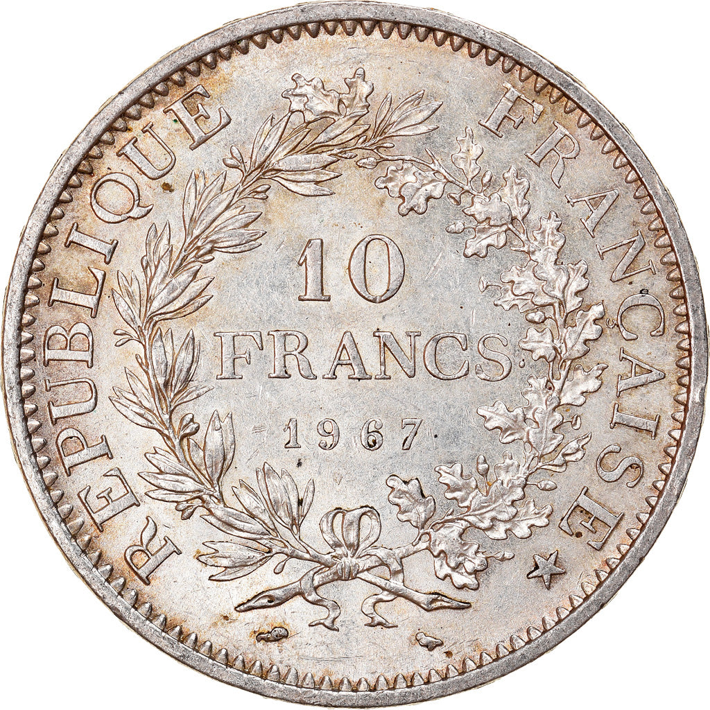 Moeda, França, Hercule, 10 Francs, 1967, Paris, Avec accent, AU(55-58), Prata