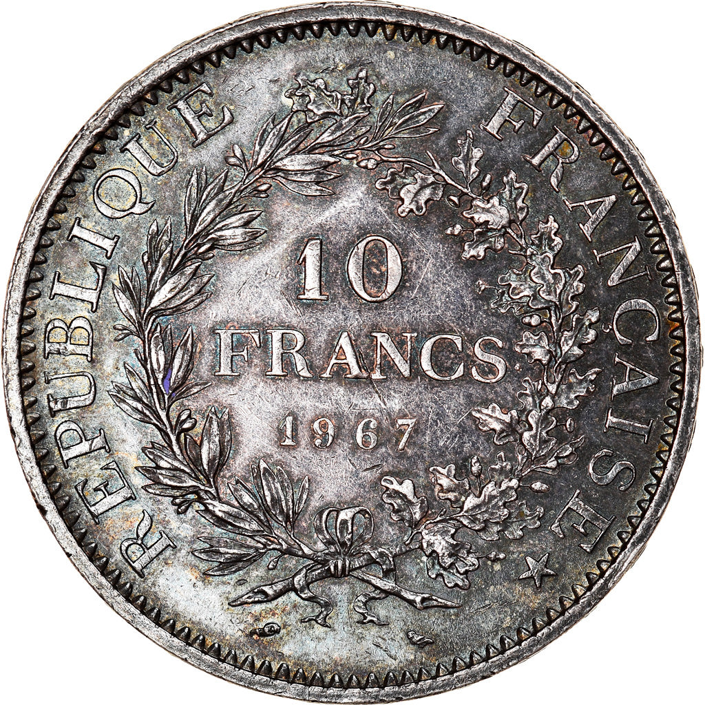 Moeda, França, Hercule, 10 Francs, 1967, Paris, Avec accent, AU(55-58), Prata
