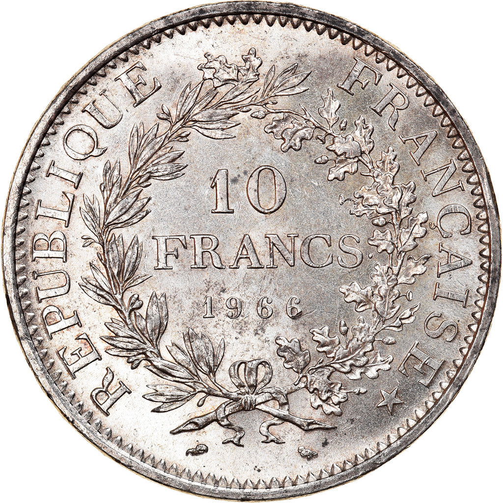 Münze, Frankreich, Hercule, 10 Francs, 1966, Paris, VZ, Silber, KM:932