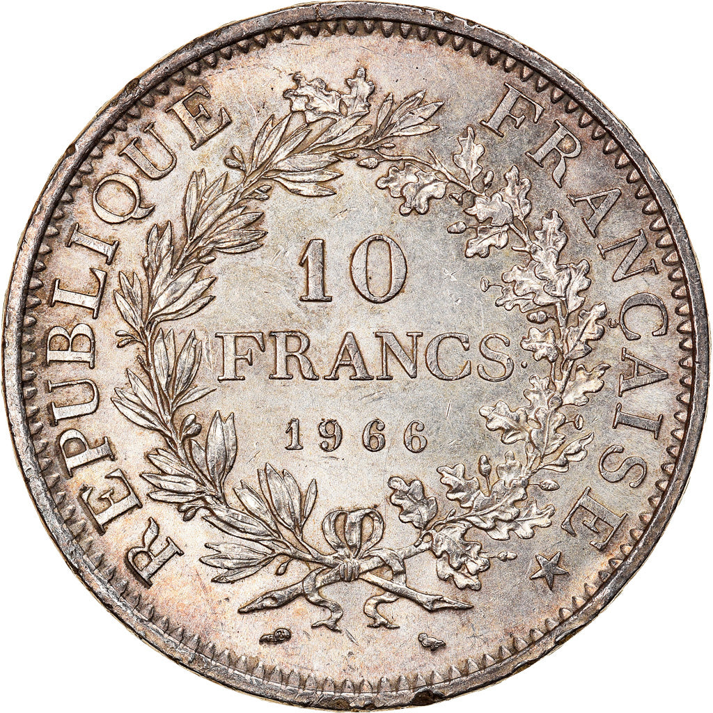Münze, Frankreich, Hercule, 10 Francs, 1966, Paris, VZ, Silber, KM:932