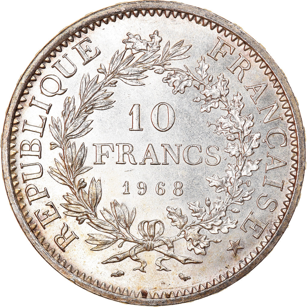 Munten, Frankrijk, Hercule, 10 Francs, 1968, Paris, PR+, Zilver, KM:932