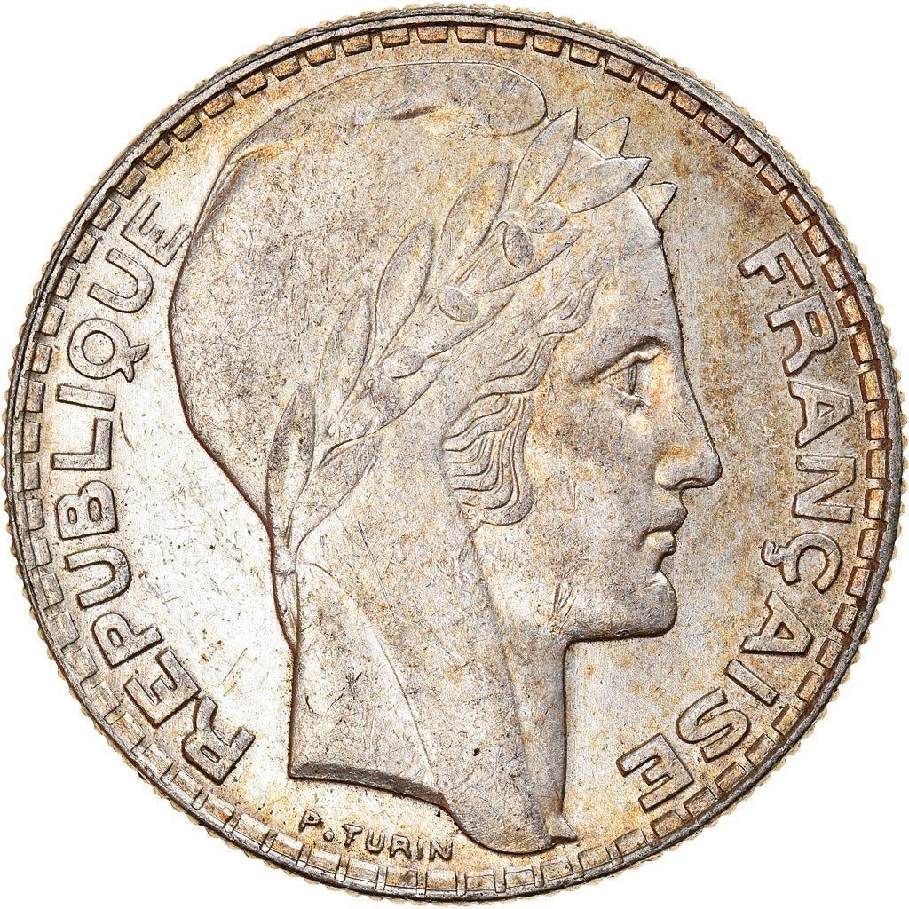 Moneda, Francia, Turin, 10 Francs, 1934, Paris, MBC+, Plata, KM:878, Gadoury:801