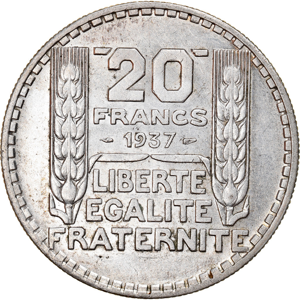 Munten, Frankrijk, Turin, 20 Francs, 1937, Paris, ZF+, Zilver, KM:879