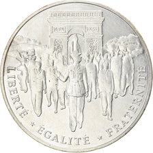 Moeda, França, Libération de Paris, 100 Francs, 1994, MS(63), Prata